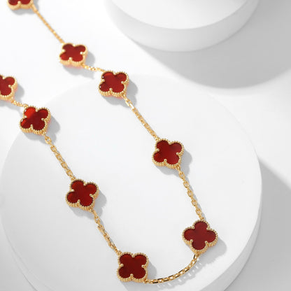 Mysitc CLOVER 10 MOTIFS CARNELIAN NECKLACE