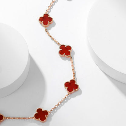 Mysitc CLOVER 10 MOTIFS CARNELIAN NECKLACE