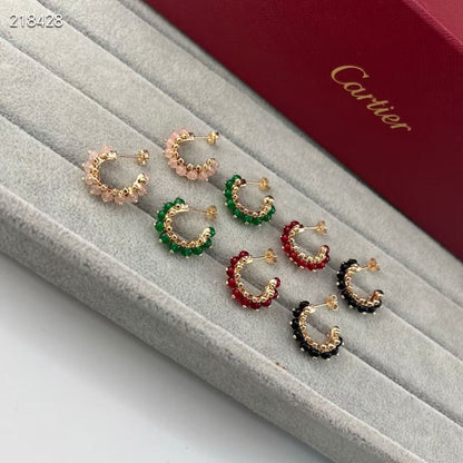 [Mysitc ] NEW COLORED GEMSTONE COLLECTION SMALL HOOP EARRINGS
