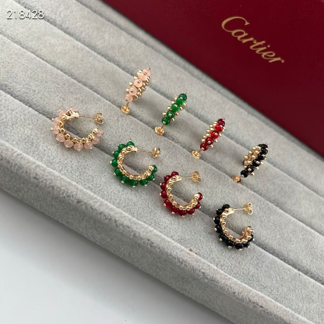 [Mysitc ] NEW COLORED GEMSTONE COLLECTION SMALL HOOP EARRINGS