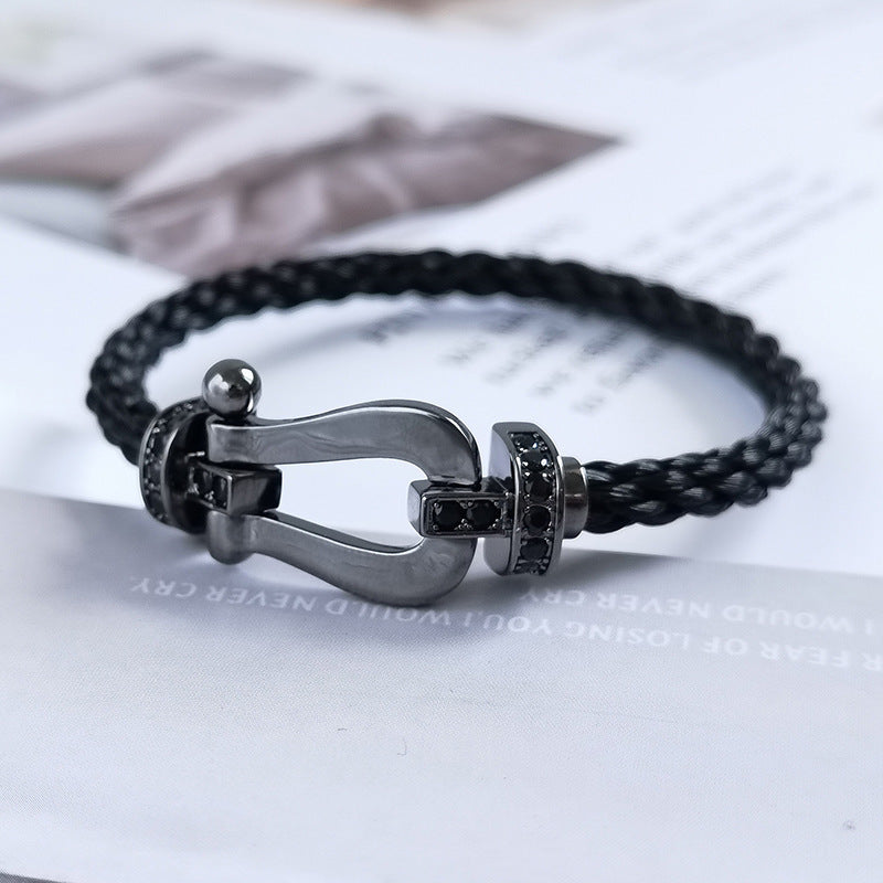 Mysitc FORCE LARGE SERIES HORSESHOE BLACK SAMURAI BRACELET
