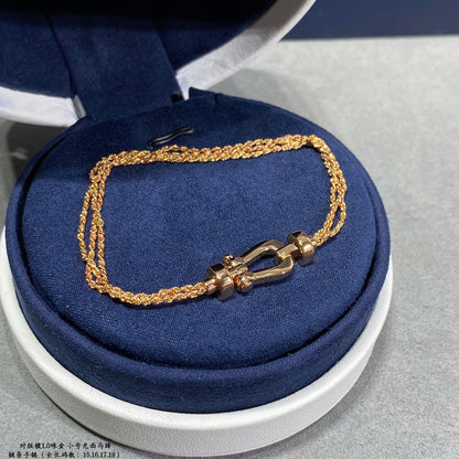 Mysitc FORCE SMALL HORSESHOE  DIAMOND CHAIN ROPE BRACELET
