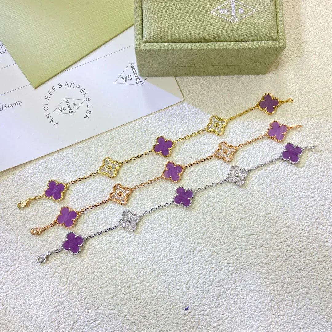 [Mysitc ]New  CLOVER 5 MOTIF VIOLET BRACELET COLLECTION