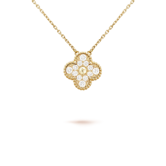 Mysitc CLOVER 15MM DIAMOND SINGLE FLOWER NECKLACE