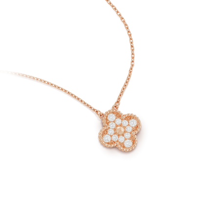 Mysitc CLOVER 15MM DIAMOND SINGLE FLOWER NECKLACE