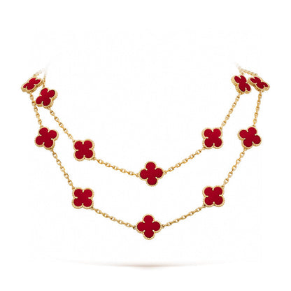 Mysitc CLOVER 20 MOTIFS CARNELIAN NECKLACE