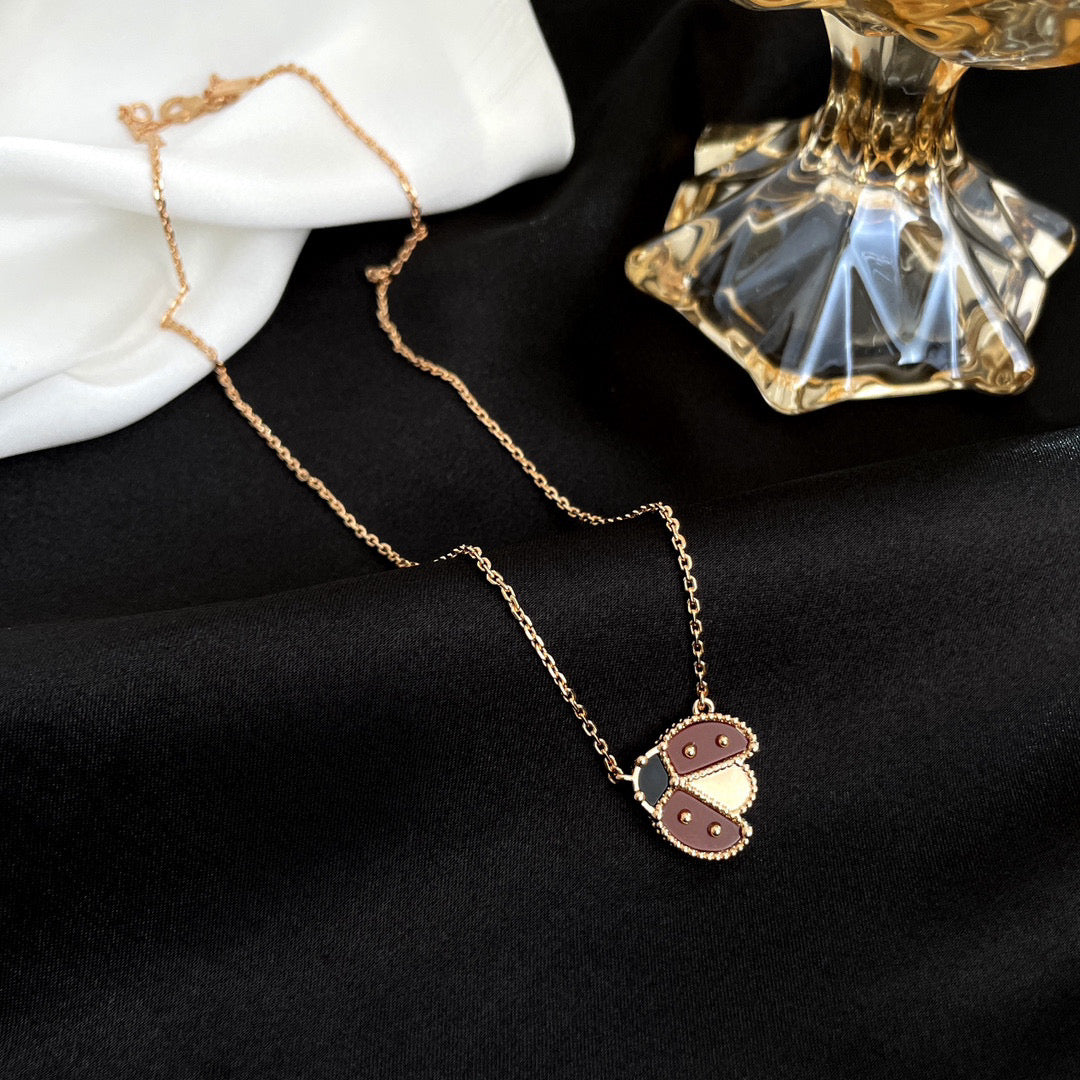 Mysitc LUCKY  CARNELIANS LADYBUG NECKLACE
