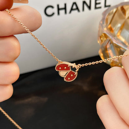 Mysitc LUCKY  CARNELIANS LADYBUG NECKLACE