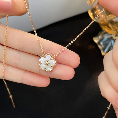 Mysitc LUCKY  WHITE MOP  PLUM BLOSSOM NECKLACE