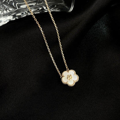 Mysitc LUCKY  WHITE MOP  PLUM BLOSSOM NECKLACE