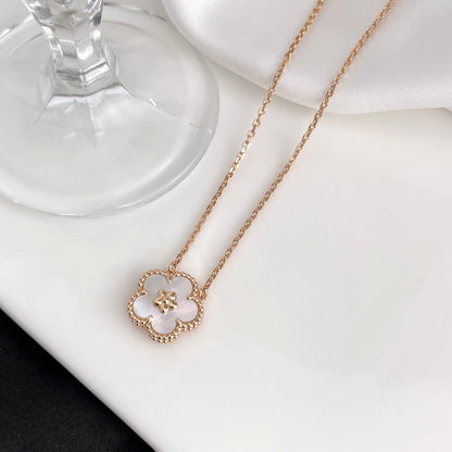 Mysitc LUCKY  WHITE MOP  PLUM BLOSSOM NECKLACE