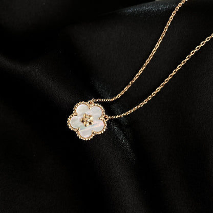 Mysitc LUCKY  WHITE MOP  PLUM BLOSSOM NECKLACE