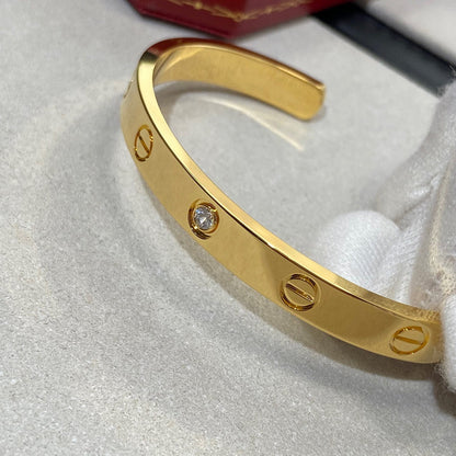Mysitc LOVE BRACELET 6.1MM 1 DIAMOND OPEN CUFF
