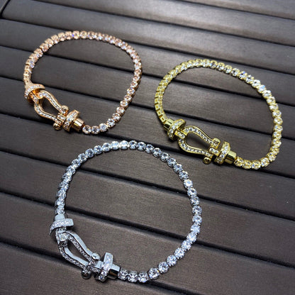 Mysitc FORCE  LARGE HORSESHOE FULL DIAMOND TENNIS BRACELET