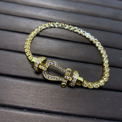 Mysitc FORCE  LARGE HORSESHOE FULL DIAMOND TENNIS BRACELET