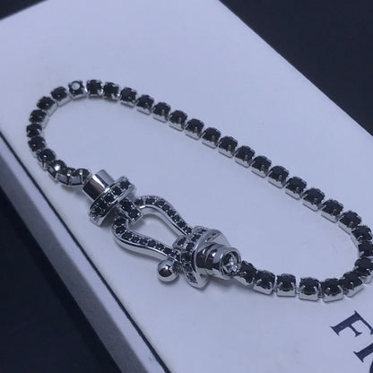 Mysitc FORCE  LARGE HORSESHOE FULL DIAMOND TENNIS BRACELET