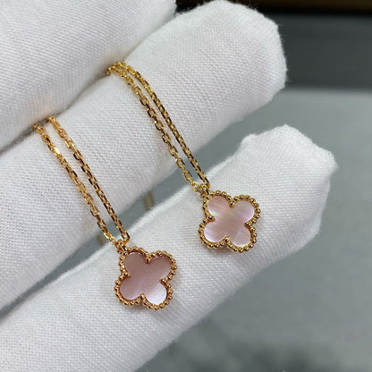 Mysitc CLOVER 15MM PINK MOTHER-OF-PEARL SINGLE FLOWER NECKLACE