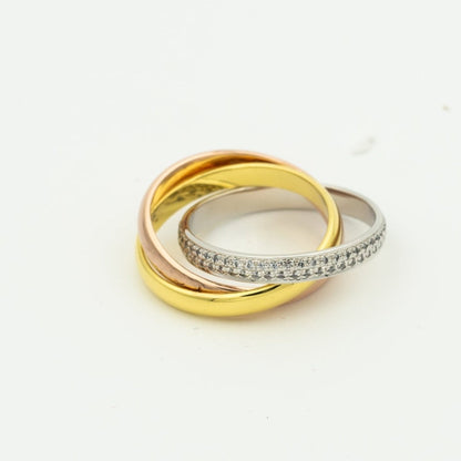 Mystic TRINITY RING K18スリーカラーゴールド ダイヤモンド