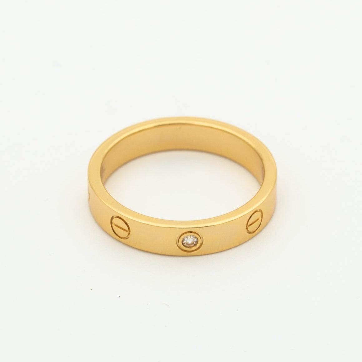 Mysitc LOVE RING 4MM 1 DIAMOND PINK GOLD
