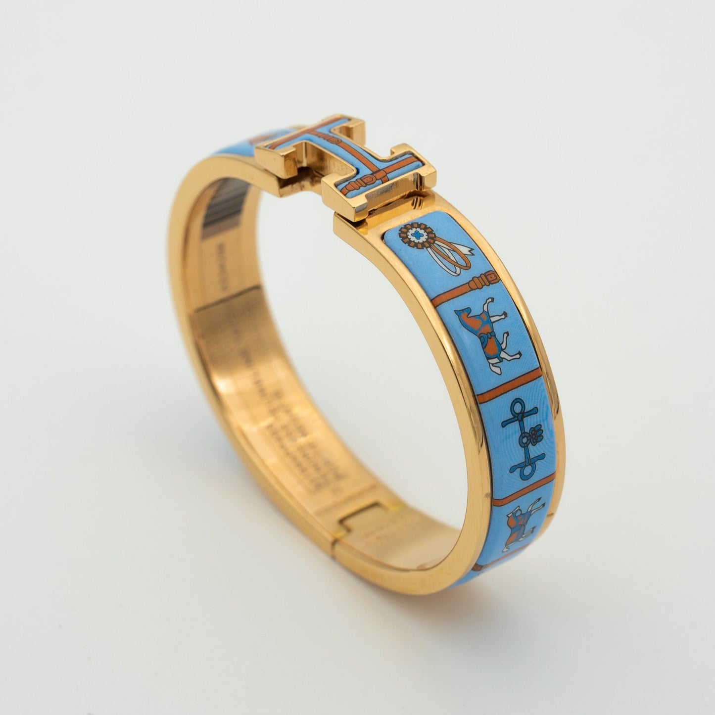 Mysitc H PINK GOLD BRACELET BLUE CERAMIC
