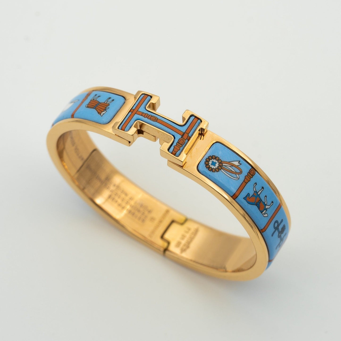 Mysitc H PINK GOLD BRACELET BLUE CERAMIC