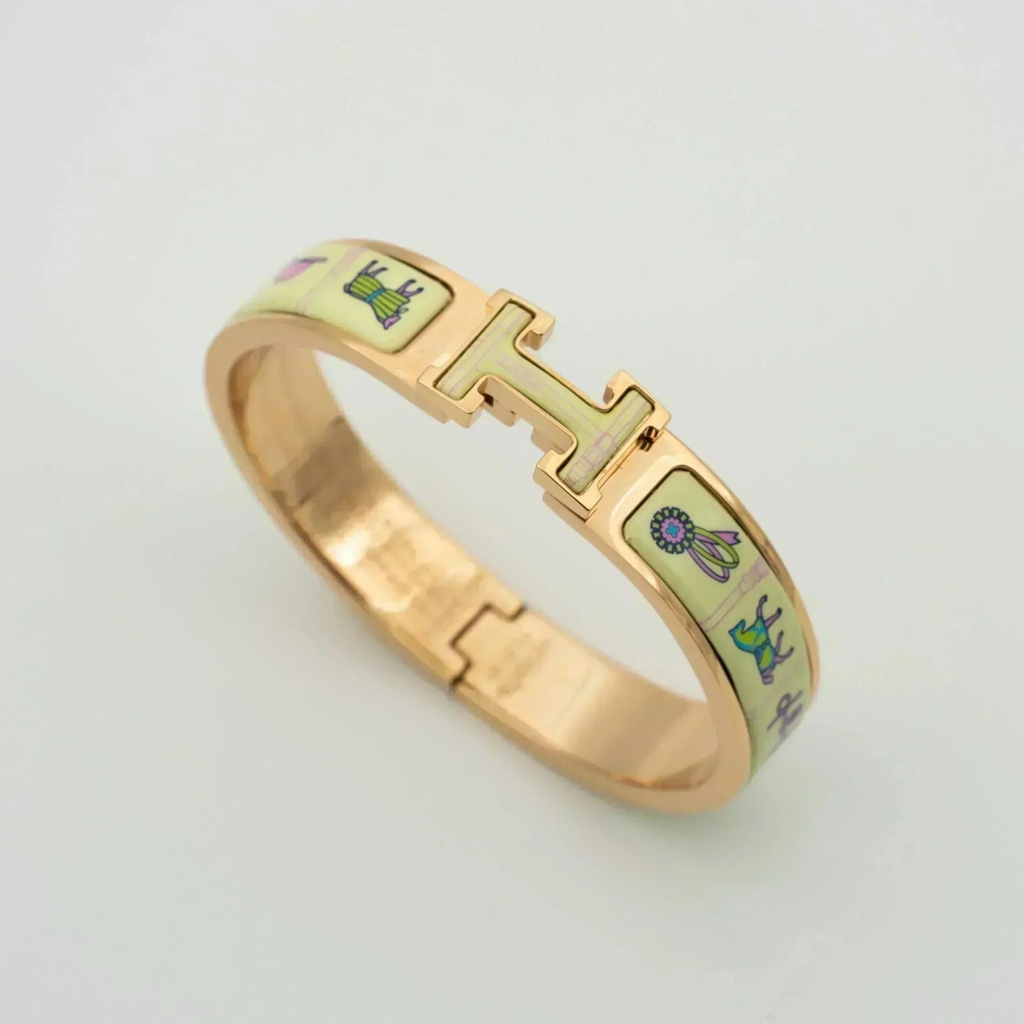 Mysitc H PINK GOLD BRACELET CREAM CERAMIC