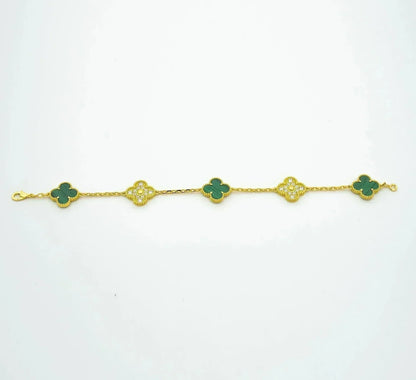[Mysitc ]New  CLOVER 5 MOTIF MALACHITE BRACELET COLLECTION