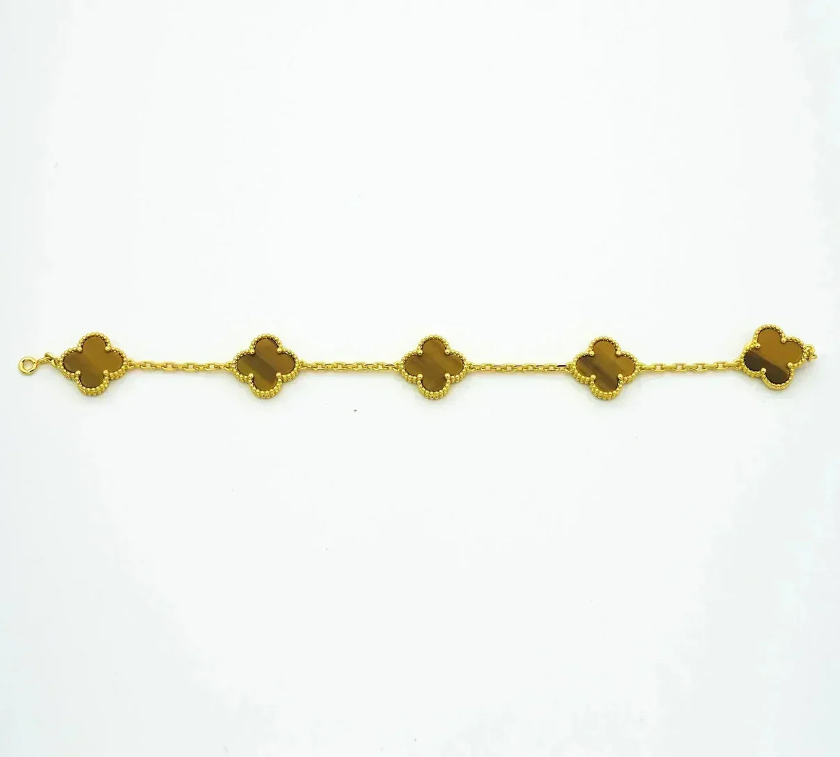 [Mysitc ]New  CLOVER 5 MOTIFS TIGER EYE BRACELET COLLECTION