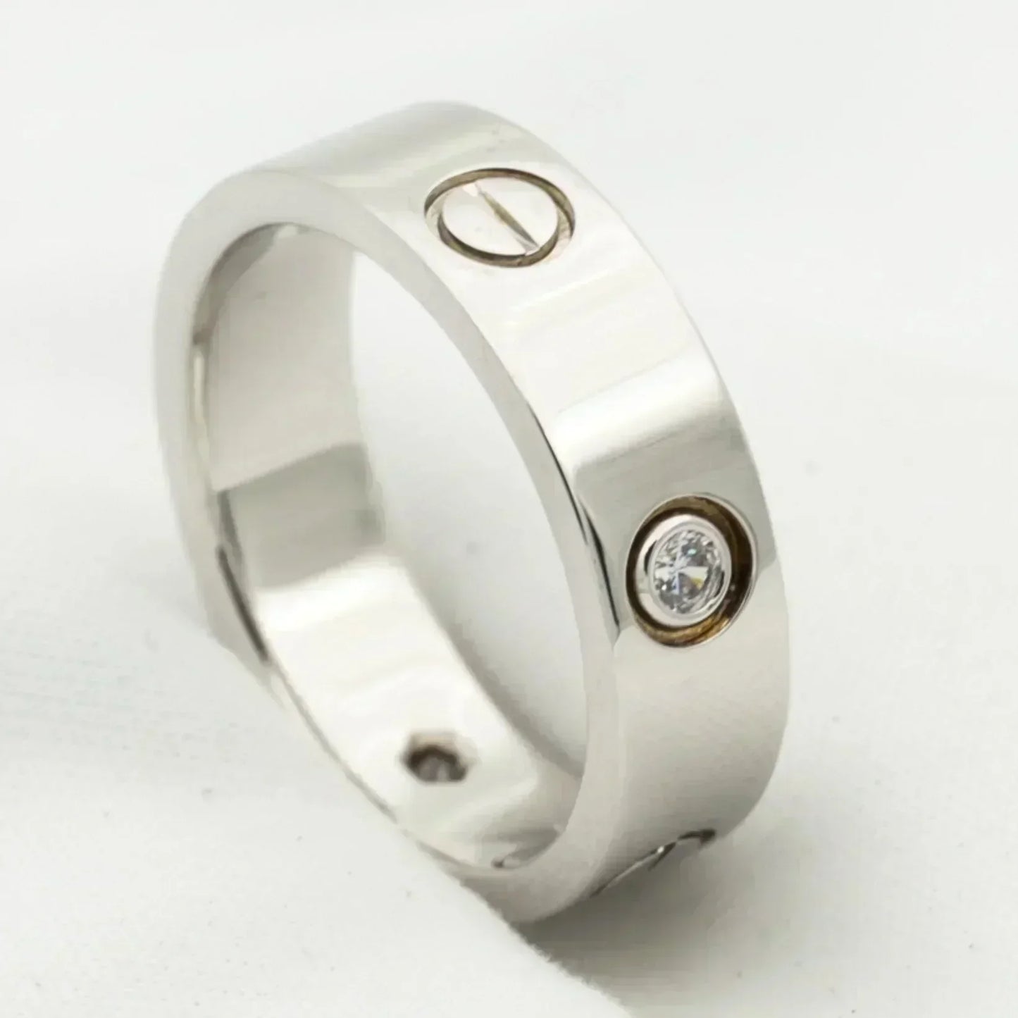 Mysitc LOVE RING 5.5MM 3 DIAMONDS SILVER