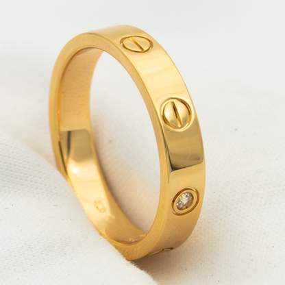 Mysitc LOVE RING 4MM 1 DIAMOND PINK GOLD