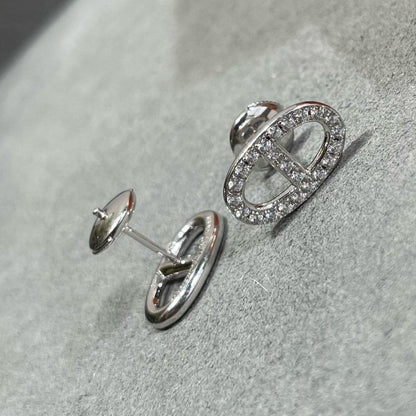 Mysitc HM FULL DIAMOND PIG NOSE STUD EARRINGS