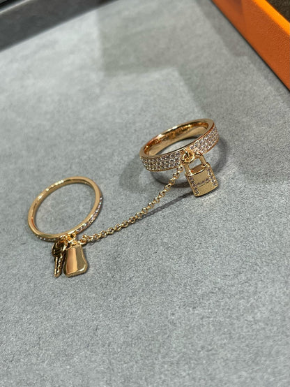 Mysitc HM KELLY CLOCHETTE DOUBLE RING IN  WITH DIAMONDS