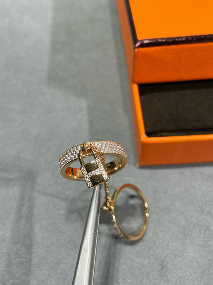 Mysitc HM KELLY CLOCHETTE DOUBLE RING IN  WITH DIAMONDS