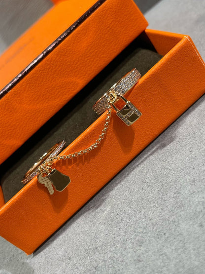Mysitc HM KELLY CLOCHETTE DOUBLE RING IN  WITH DIAMONDS