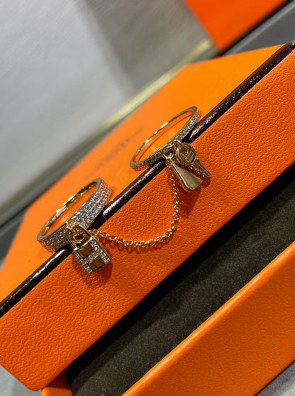 Mysitc HM KELLY CLOCHETTE DOUBLE RING IN  WITH DIAMONDS