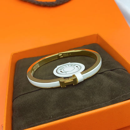 Mysitc CLASSIC HM CLIC WHITE 8MM ENAMEL BRACELET