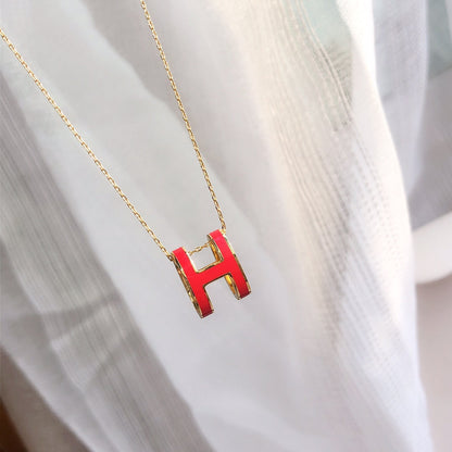 Mysitc HM CLIC RED ENAMEL GOLD NECKLACE