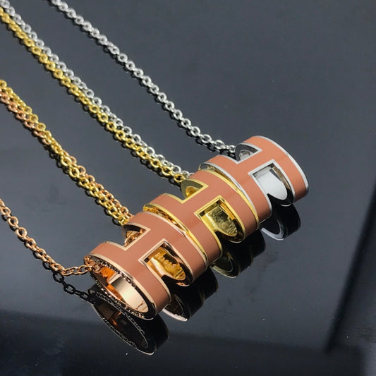 Mysitc H NECKLACE BROWN