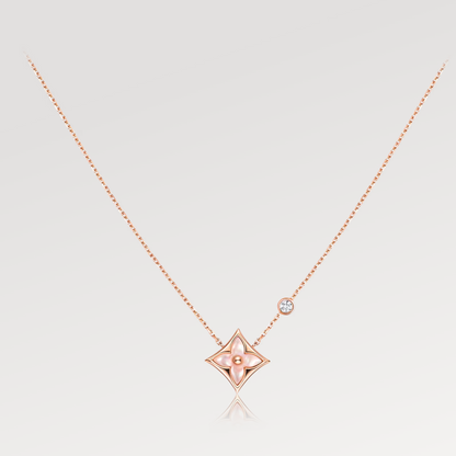 Mysitc STAR PINK MOP 1 DIAMOND PINK GOLD NECKLACE