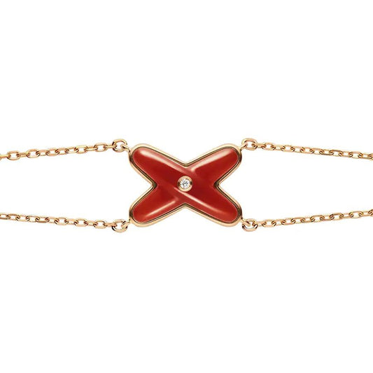 Mysitc JEUX BRACELET CARNELIAN PINK GOLD 1 DIAMOND