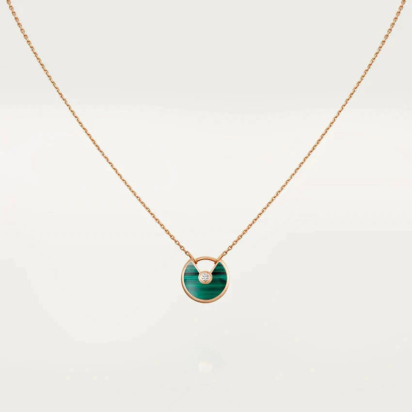 Mysitc AMULETTE ROSE GOLD MALACHITE NECKLACE