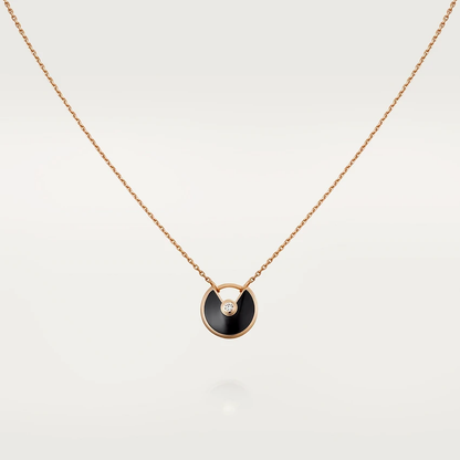 Mysitc AMULETTE ROSE GOLD ONYX NECKLACE