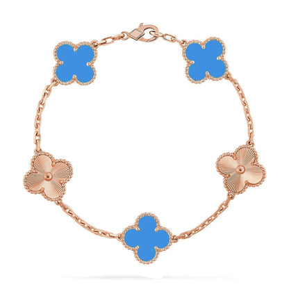[Mysitc ]New CLOVER 5 MOTIF BLUE AGATE BRACELET COLLECTION