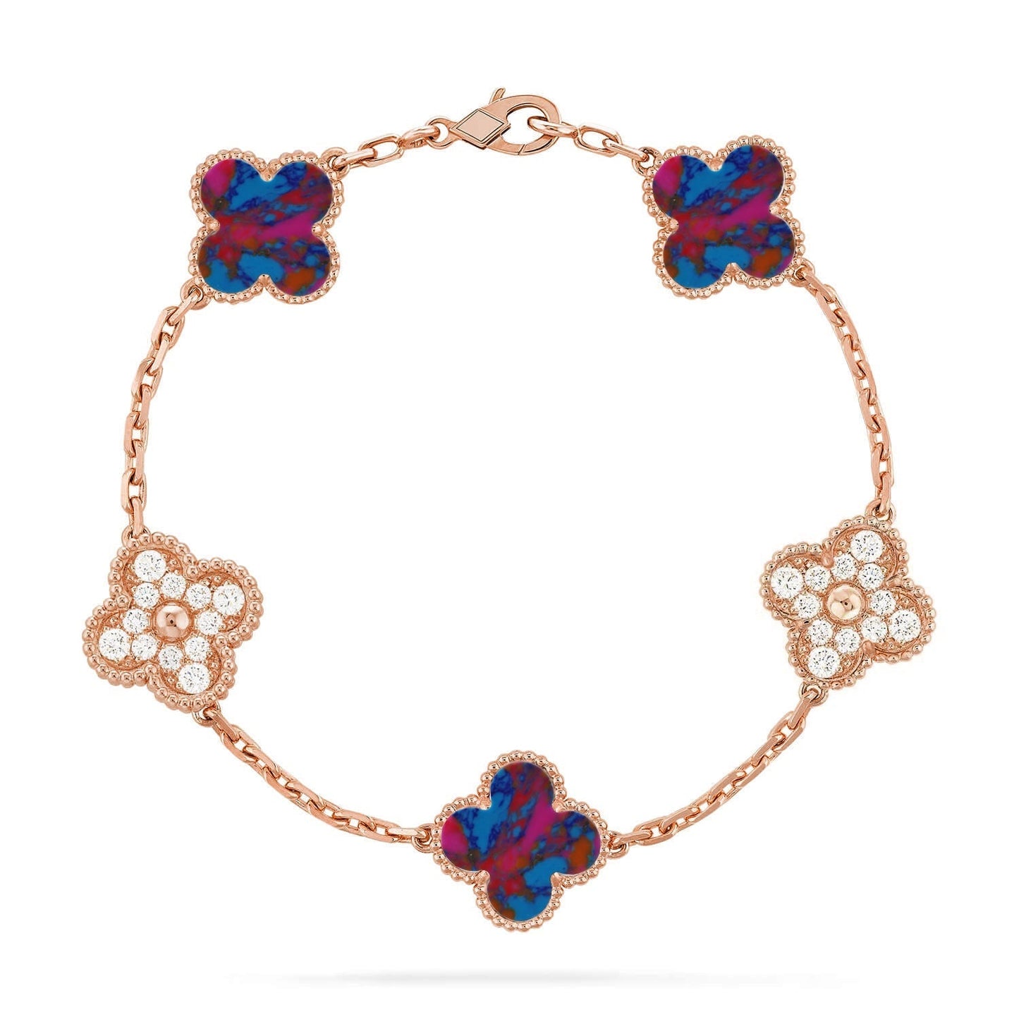 [Mysitc ]New CLOVER 5 MOTIF COLOR GEMSTONES BRACELET COLLECTION