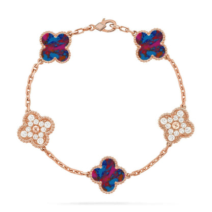 [Mysitc ]New CLOVER 5 MOTIF COLOR GEMSTONES BRACELET COLLECTION