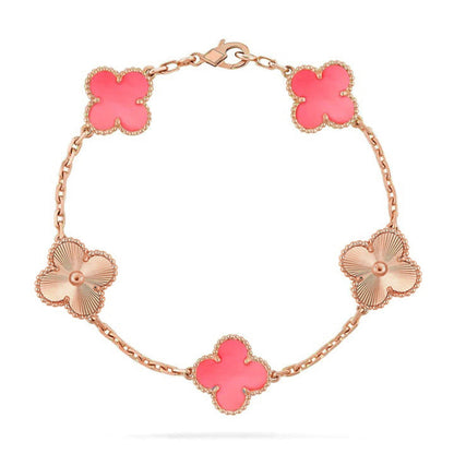 [Mysitc ]New  CLOVER 5 MOTIFS  PINK MOP BRACELET COLLECTION