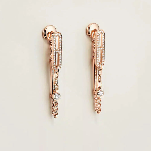 Mysitc CHAINE CHAOS DIAMOND DROP EARRINGS