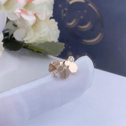 Mysitc BEE LOVE PINK GOLD DIAMOND EARRINGS