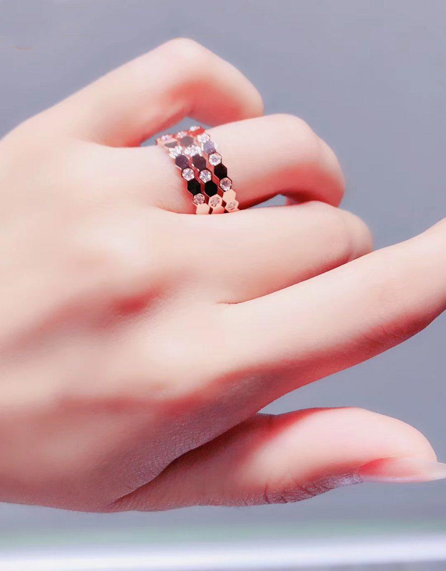 Mysitc BEE LOVE RING PINK GOLD DIAMOND