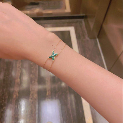 Mysitc JEUX BRACELET MALACHITE PINK GOLD 1 DIAMOND